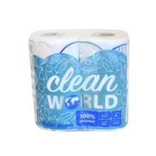 Бумага туалетная "Clean world" 1*4 рул. 2-х слойные