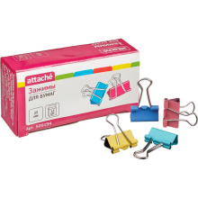 Зажим для бумаг 25мм 1шт Attache Economy, цветные, в карт.коробке, арт. 1108491