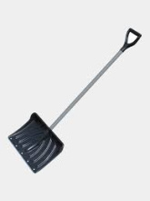 Лопата пластмассова "Крепыш" с оц.планкой на закл. с ребр.жесткости, р-р 500х335 с черенком