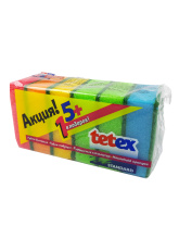Акция, Губки бытовые, 5 шт.+1, tetex, 95х65х31 мм