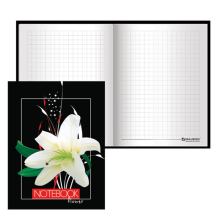 Блокнот МАЛЫЙ ФОРМАТ (110х147мм) А6, 80л, твердый, клетка, выб.лак, BRAUBERG, рисунок лилия, арт. 123241