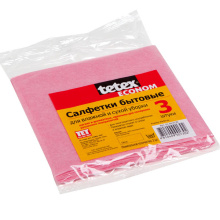 Салфетки бытовые, вискоза, 30х34 см, tetex, 3 шт.