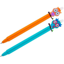 Ручка гелевая стираемая автоматическая MESHU "Owls" синяя, 0,5мм, корпус ассорти, арт. 296394