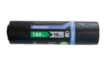 Мешки для мусора ПНД "Glionni" 180л, черный цвет,  Standart. 10 шт./рул.