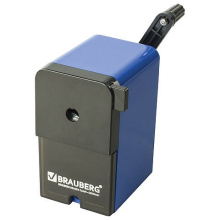 Точилка механическая BRAUBERG, металлический механизм, цвет чёрный/синий, арт. 222515