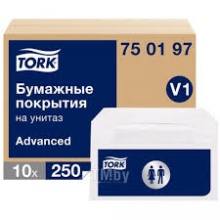 Покрытия бумажные индивидуальные ТОРК Advanced на унитаз, V1, арт. 750197-00