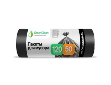 Мешки ПСД GreenClean "PROFESSIONAL" 120 л, 50 шт., 20 мкм, размер 68*105см, черные