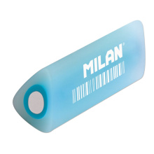 Ластик пластиковый Milan PPMF30, треугольный, полупрозрачный, голубой, арт. 973233