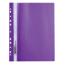 Скоросшиватель пластиковый с перфорацией BRAUBERG, А4, 140/180 мкм, фиолетовый, арт.  226584