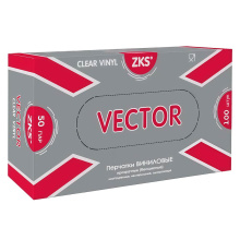 Перчатки виниловые ZKS "Vector" прозрачные, р-р L