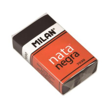 Ластик пластиковый Milan 7030, мягкий, черный, в карт.держателе, арт. 973221