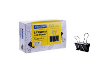 Зажимы для бумаг 51мм, OfficeSpace, 1шт., черные, картонная коробка, арт. BCLBL51_1242