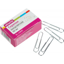 Скрепки Attache 50 мм оцинкованные, 50 шт/уп, в карт.коробке, арт. 1108495