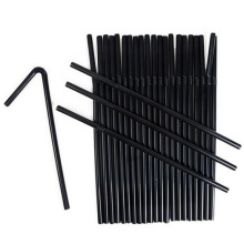 Трубочки для напитков, 5*210мм, черный цвет, с гофрой, 250 шт./упак.