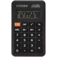 Калькулятор карманный Citizen LC-310NR, 8 разрядов, питание от батарейки, 69*114*14мм, черный, арт. LC-310NR