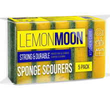 Губка для посуды Lemon Moon 100х71х29 поролон (5 шт.), арт. L006