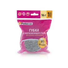 Мочалка для посуды металлическая, спираль PATERRA, 1 шт./упак., арт. 402-378