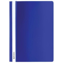 Скоросшиватель пластиковый МАЛОГО ФОРМАТА (160х228мм), А5, BRAUBERG, 130/180 мкм, синий, арт.  224801