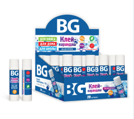 Клей-карандаш BG, 15г, арт. KLE_15a 4600