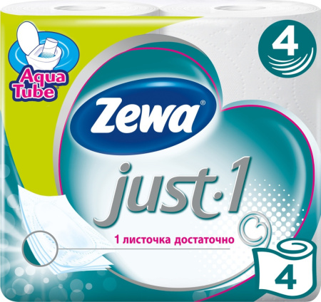 Туалетная бумага "ZewaJust1" 1*4 рул. 4 слоя