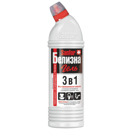 Средство отбеливающее с комплексным действием "Sanfor Белизна гель", 1 000г