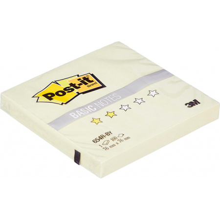 Стикеры Post-it Basic 654R-BY, канареечн. желт. 76х76 мм 100 л, арт. 482552