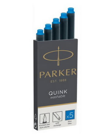 Чернильный патрон 75 мм "Parker" длин., синий, 5 шт./уп., арт. S0116240/1950384