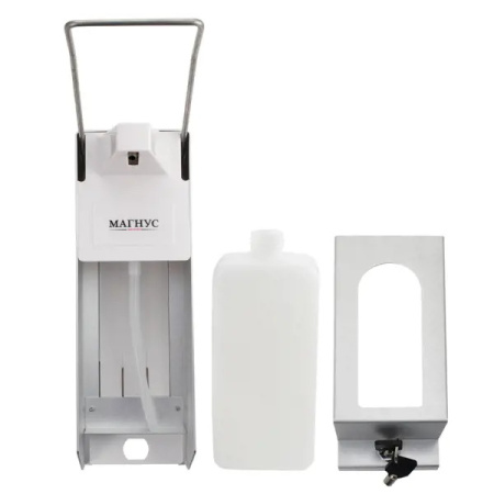 Дозатор жидкого мыла локтевой, антивандальный, алюминиевый, закрытый корпус с ключом, 1 000 мл