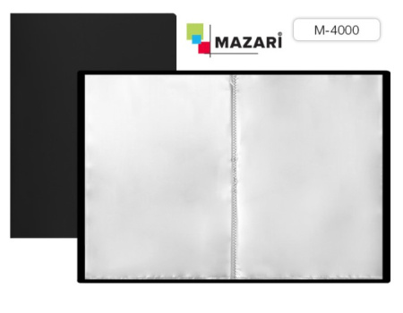 Папка на 10 файлов MAZARI 0.5 мм черная, арт. M-4000