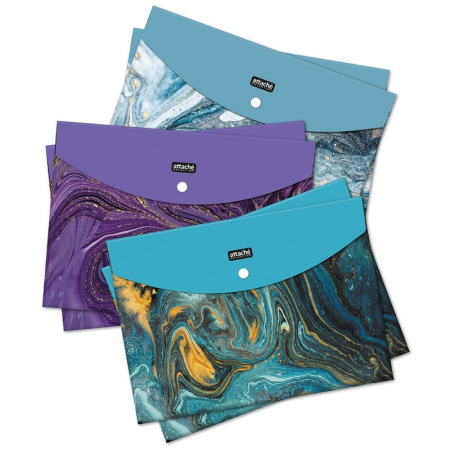 Папка-конверт на кнопке travel Attache Selection Fluid, 1шт, в асс., арт.1046538