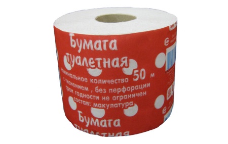 Бумага туалетная 50 м (в рулончиках)