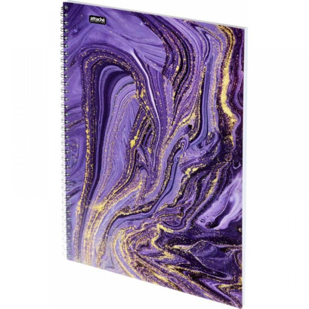 Бизнес-тетрадь А5, 96 л, кл., греб., ламин.обл. Attache Selection Fluid Фиолетовый, арт. 1061712