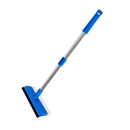 Окномойка "Мамонтенок-чистолюб" 25см с телескоп. ручкой, длина 120 см, голубая