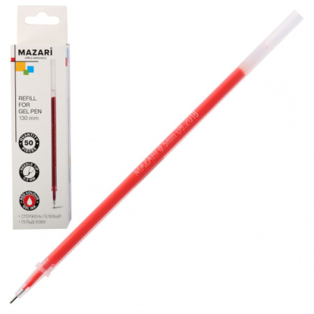 Стержень гелевый, КРАСНЫЙ, игольчатый пиш.узел 0.5мм, длина 130 мм, арт. М-7943-72