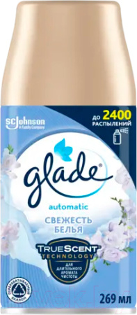 Освежитель воздуха GLADE Automatic "Свежесть белья" (сменный баллон), 269 мл