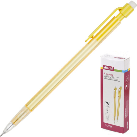 Карандаш механический Attache Economy, 0,7мм желтый, арт. 730858