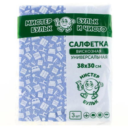 Салфетка универсальная 30х38, 3 шт.