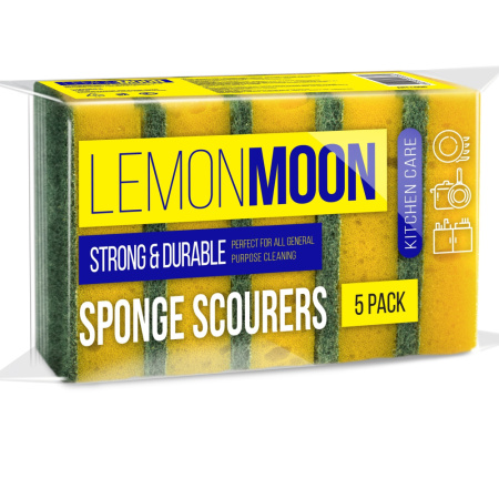 Губка для посуды Lemon Moon 100х71х29 поролон (5 шт.), арт. L006