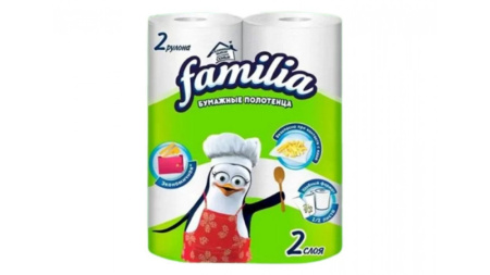 Полотенца бумажные FAMILIA CLASSIC, 2 сл., 2 рул., арт. 5070609