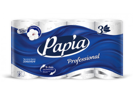 Туалетная бумага "Papia Professional" 3 сл. 8 рул., арт. 5080998