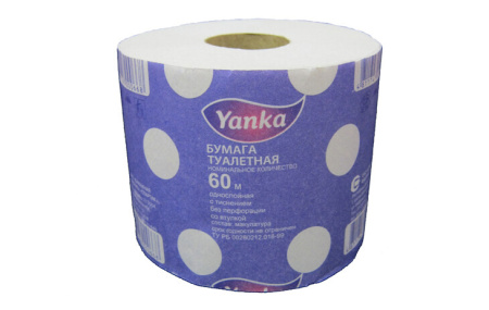 Бумага туалетная 60 м (в рулончиках)
