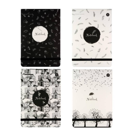 Блокнот А5 100л точка,вертик MEGAPOLIS JOURNAL BLACK&WHITE 4 ВИДА 3-475/04, арт. 1217586