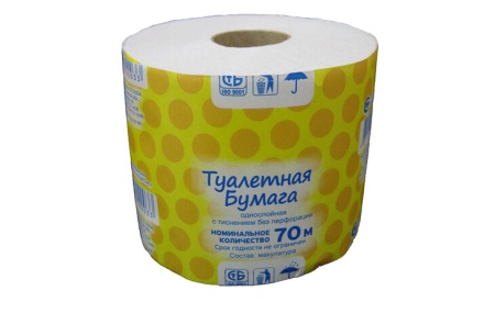 Бумага туалетная 70 м (в рулончиках)