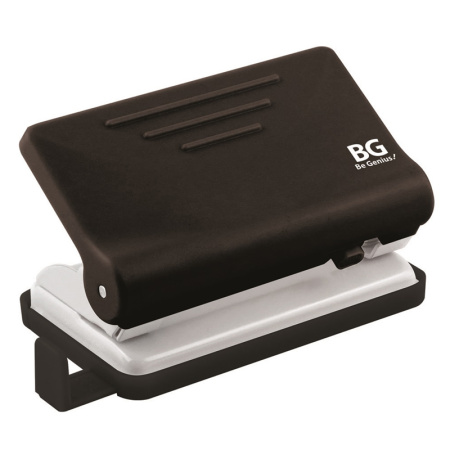 Дырокол BG "Active" 10л., пластиковый, черный, с линейкой, арт. DPc_10 6424