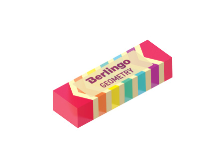 Ластик Berlingo "Geometry", прямоугольный, пластиковый, 48*15*10мм, арт. BLc_00550