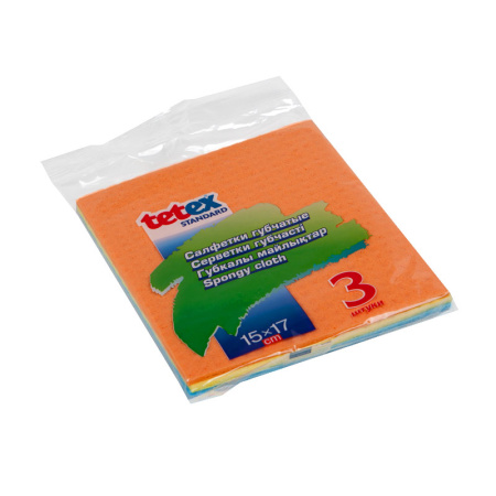 Салфетка бытовая губчатая 165х155мм, 3 шт.