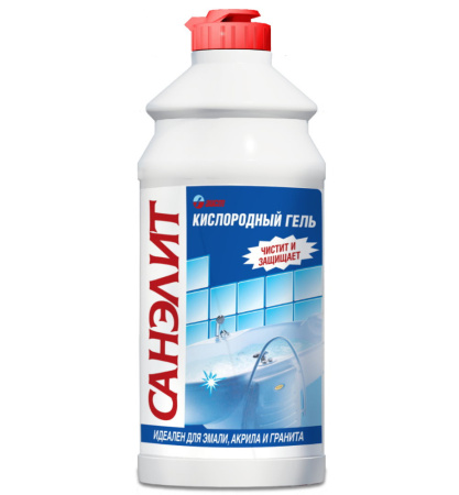 Средство чистящее универсальное "САНЭЛИТ" - кислородный гель для чистки ванн и унитазов, 500 мл