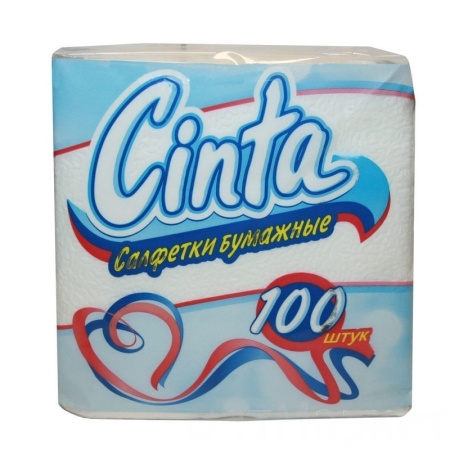 Салфетки "Cinta Комфорт" однослойные, белые, 100 шт.